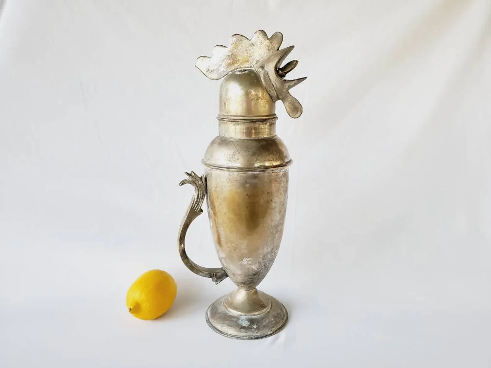Vintage Silver Rooster Cocktail Shaker