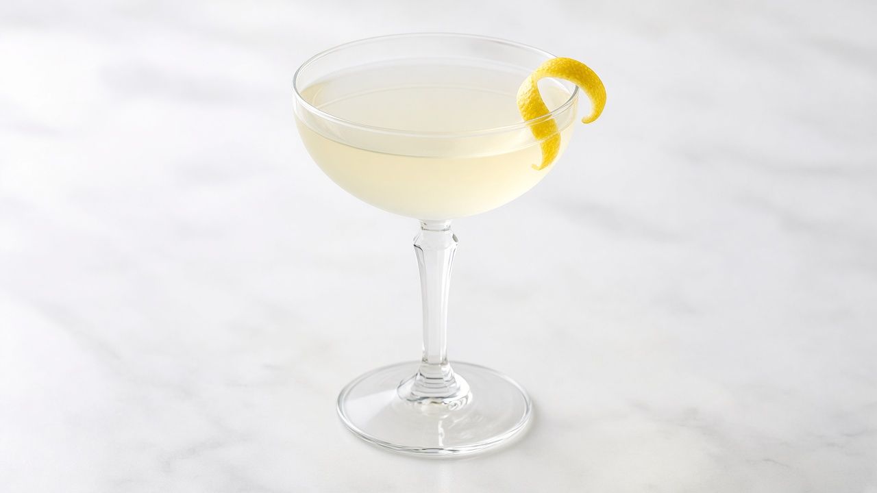 Agar-clarified gin and lemon
