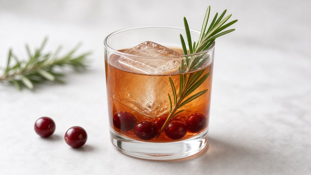 Cranberry and rosemary old fashioned