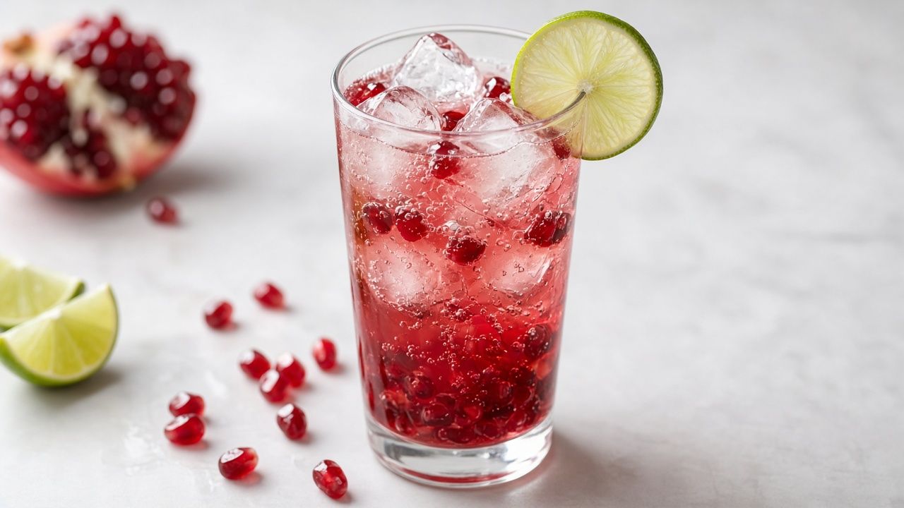 Pomegranate lime spritzer