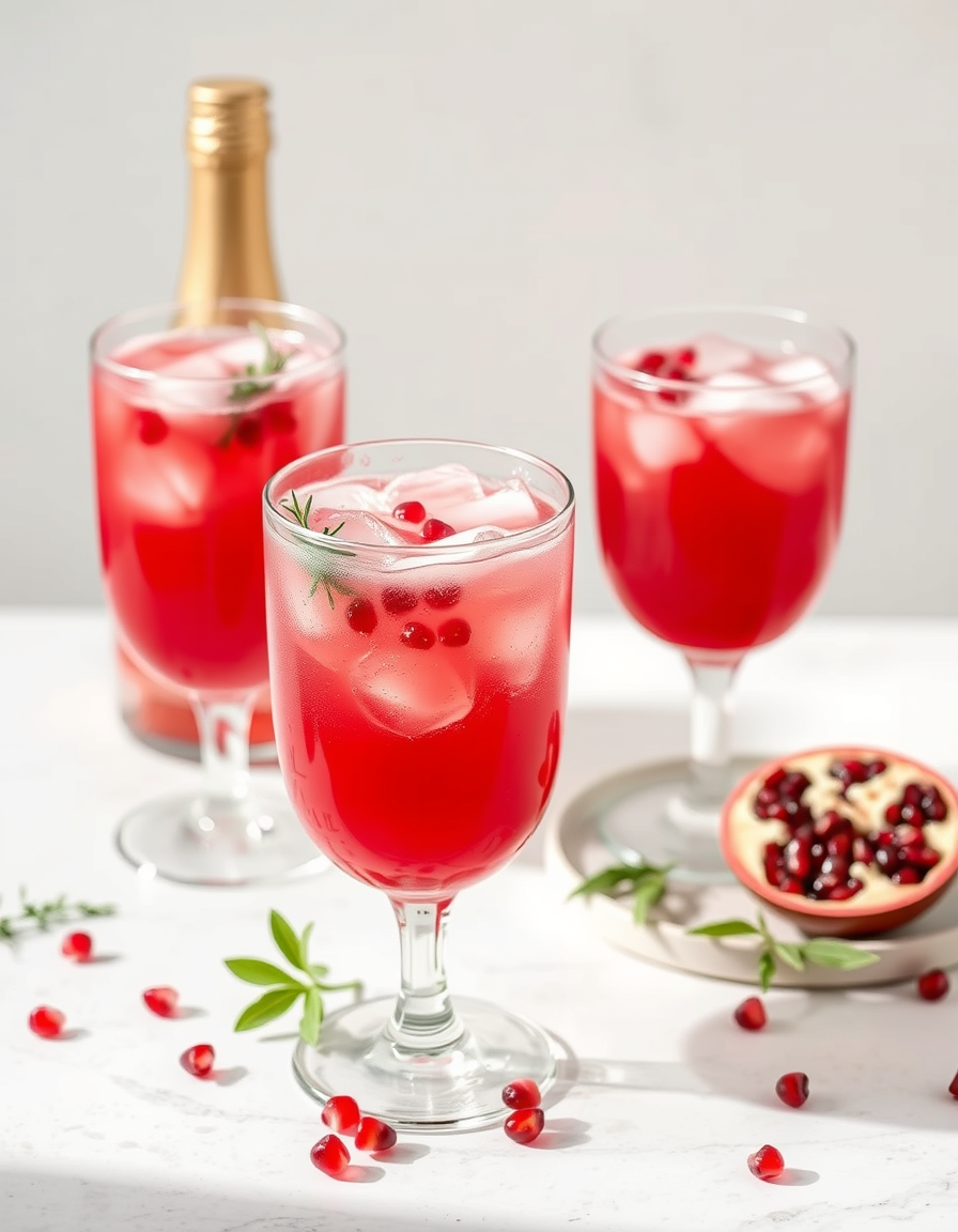 Pomegranate Prosecco punch