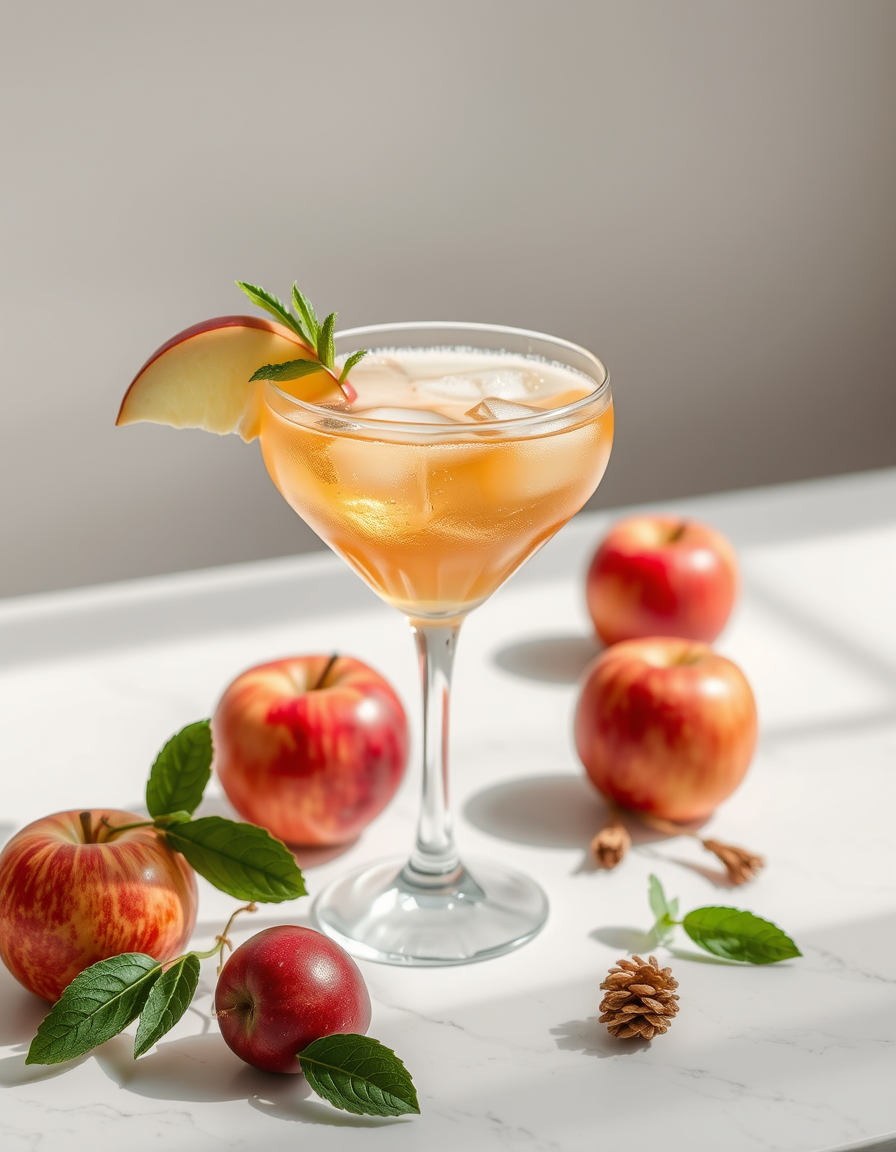 Sparkling apple cider cocktail